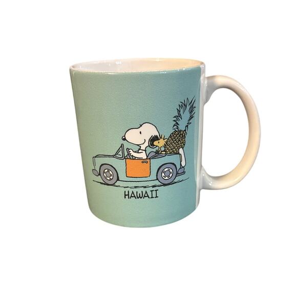 Vintage Snoopy Hawaii Mug | Peanuts Woodstock Car Pineapple | Made in Taiwan - Picture 2 of 3